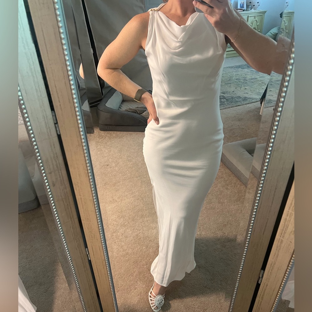 Lavender Brown Ivory Sleeveless Midi Dress